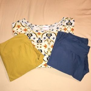 LuLaRoe size small Irma and 2 pair of OS leggings